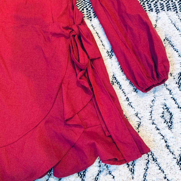 PRINCESS POLLY NEW Villa Dress in Burgundy - Picture 7 of 12